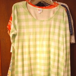 NWT LuLaRoe Lime green & white hounds tooth